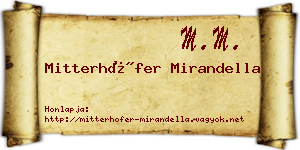 Mitterhöfer Mirandella névjegykártya